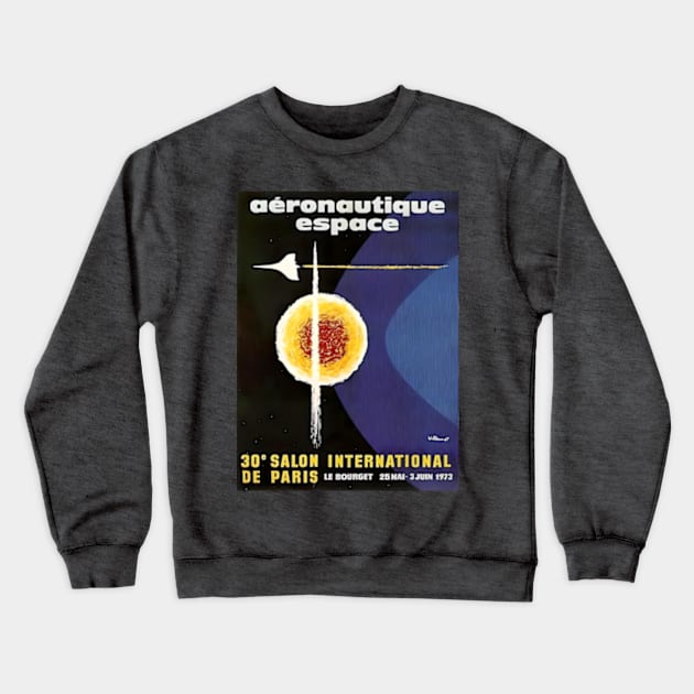 1973 French Aeronautics and Space Exhibition Crewneck Sweatshirt by Desert Owl Designs